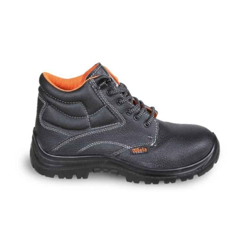 Beta Easy 7243EN Leather Steel Toe Black Safety Shoes, 072430836, Size: 3.5