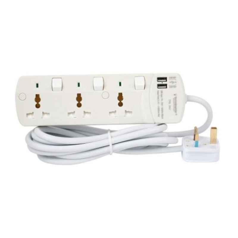 Terminator 3m 13A 3 Way Universal Power Extension Socket, TPB 3AU
