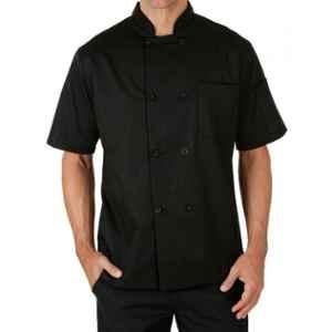 Superb Uniforms Polyester & Cotton Black Short Sleeves Professional Chef Jacket, SUW/B/CC019, Size: 3XL