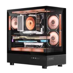 Ant Esports Crystal X6 Black Mid Tower Gaming Cabinet with Pre-Installed 6 ARGB Infinity Mirror Fans