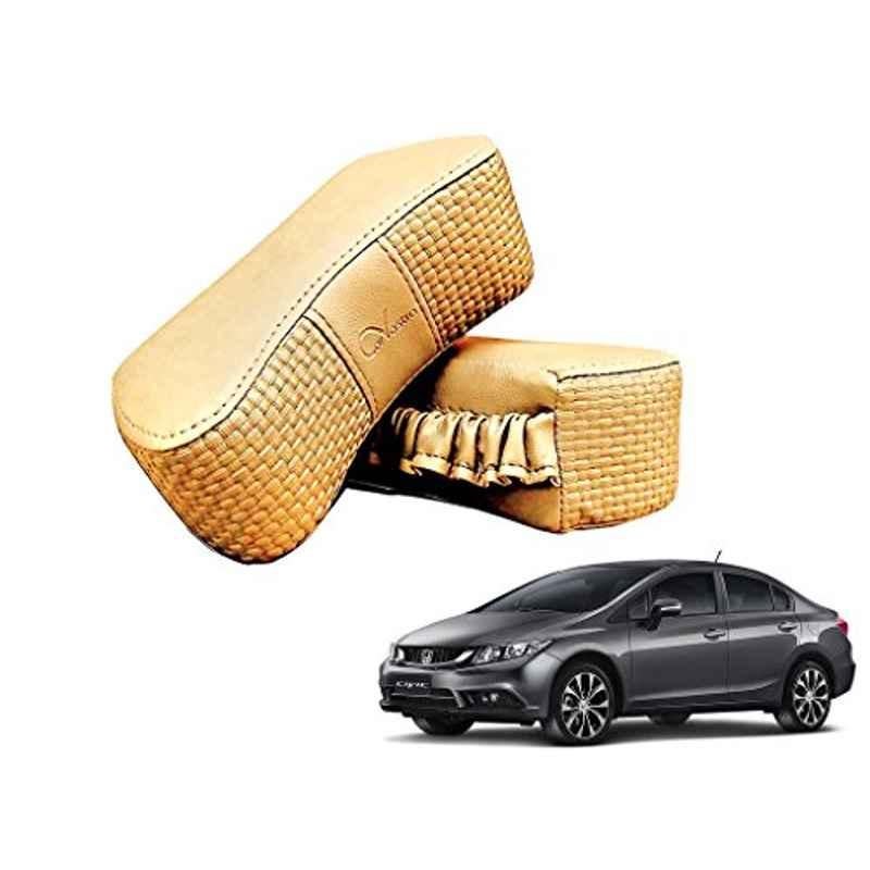 Kozdiko 2 Pcs Memory Foam Beige Luxurious Neck Rest Set for Honda Civic, koz_32644