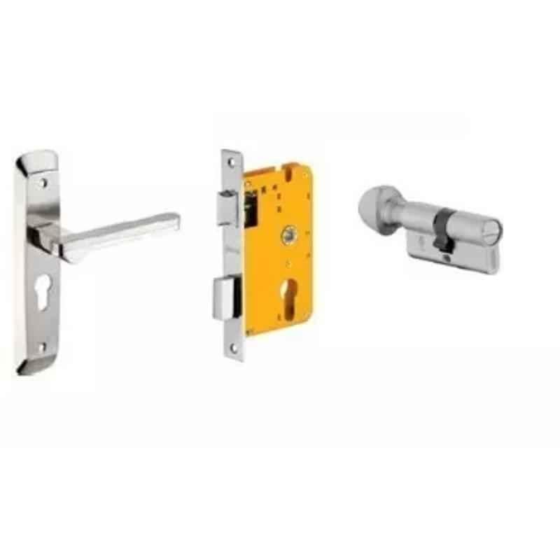 Dorset HL Series Art 70mm Stainless Steel Patina Finish Door Handle Lock Set with Coin & Knob (Pack of 4)