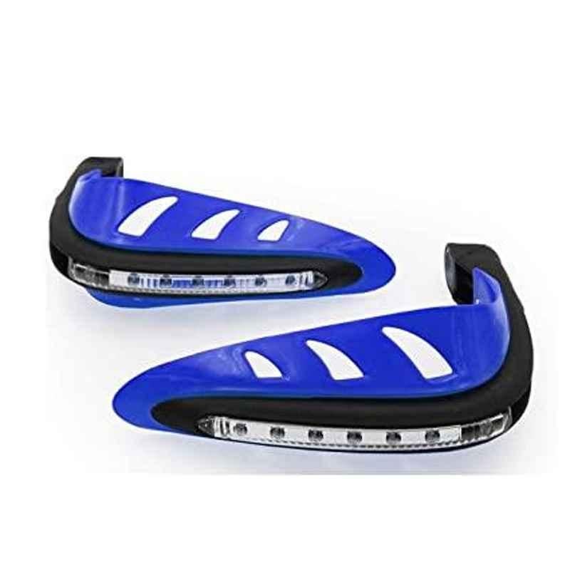 AOW Motorcycle Handguards with Led Light for 7/8 inch Grips - 300 * 140 * 110mm (Blue) for TVS Apache 150