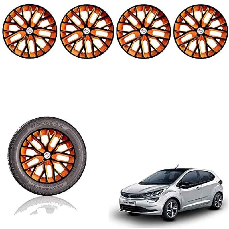 Auto Pearl 14 inch ABS Black & Orange Press Type Car Hub Cap Wheel Cover for Altroz