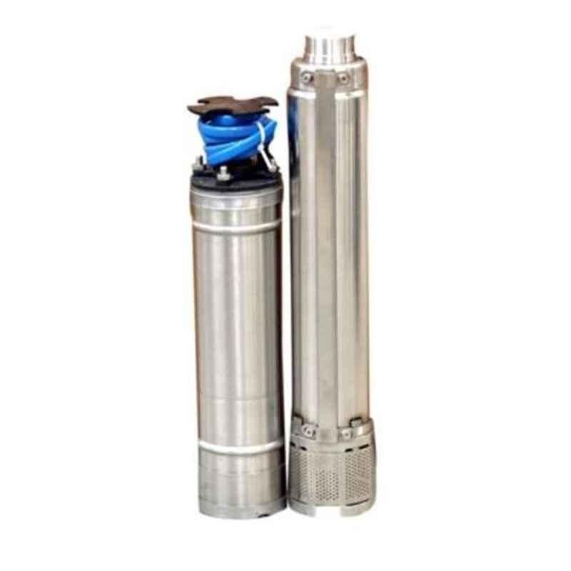 Oswal 1HP Single Phase V4 Water Filled Borewell Submersible Pump, SHINE SMART-W/F-4F-1PH, Total Head: 144 ft