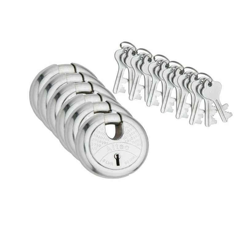 Smart Shophar 75mm Steel Silver Zip Action Medium Disc Shutter Lock, SLK80SL-ZIPA-MSL75-P6 (Pack of 6)