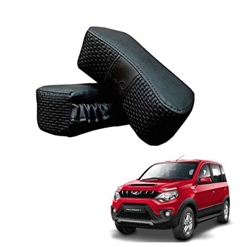 Kozdiko 2 Pcs Memory Foam Black Luxurious Neck Rest Set for Mahindra Nuvo Sport, koz_15127