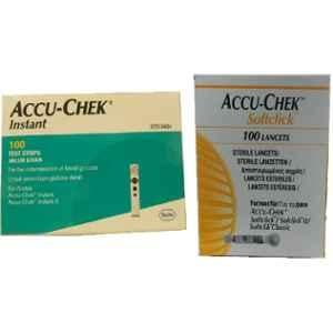 Accusure Instant 100 Strips With 100 Softclick Lancet 100 Glucometer Strips Box