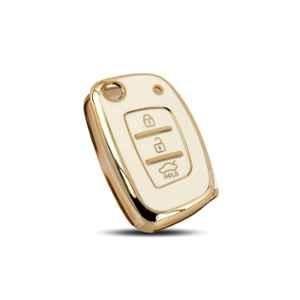 Flymaster Thermoplastic Polyurethane White TPU Car Key Cover, WHITE-TPURKE-14