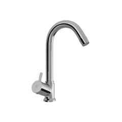 RN 1/2 inch Brass Ingot Nickel & Chrome Plated Flow Swan Neck with Knob & Swinging Spout