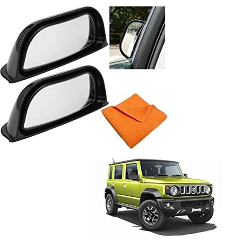 Kozdiko 2 Pcs Black Car Side View Wide Angle Blind Spot Mirror/B-Pillar Set for Rear Seat Passengers with Convex Mirror for Maruti Suzuki Jimny