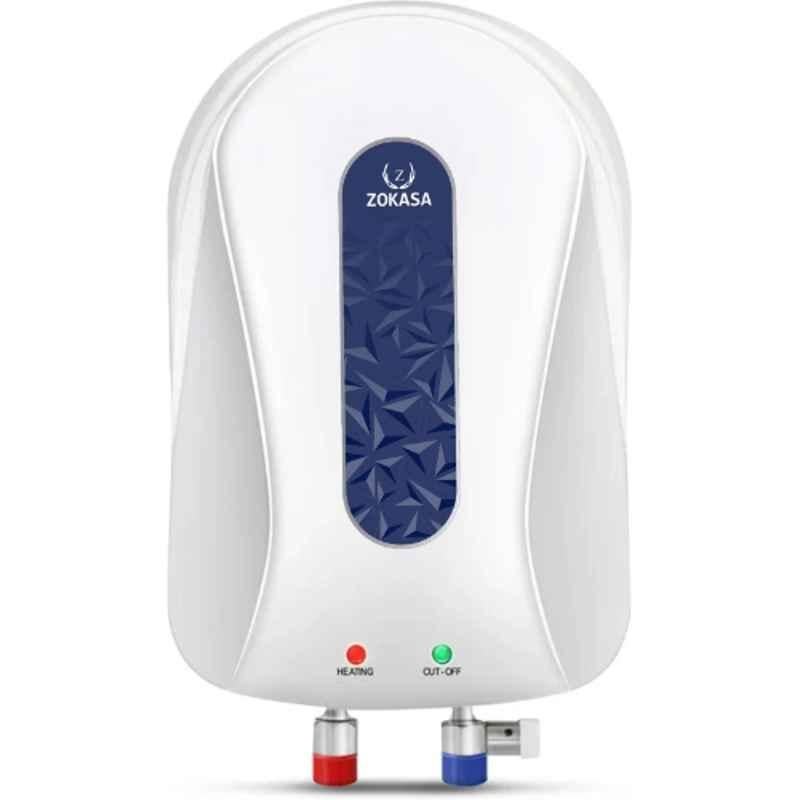 Zokasa Sharp 3 Litre 3000W 4 Star White & Blue Instant Water Geyser