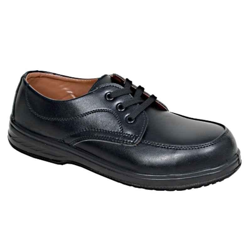 Vaultex VE4 Fibre Toe Black Non Metal Safety Shoes, Size: 37