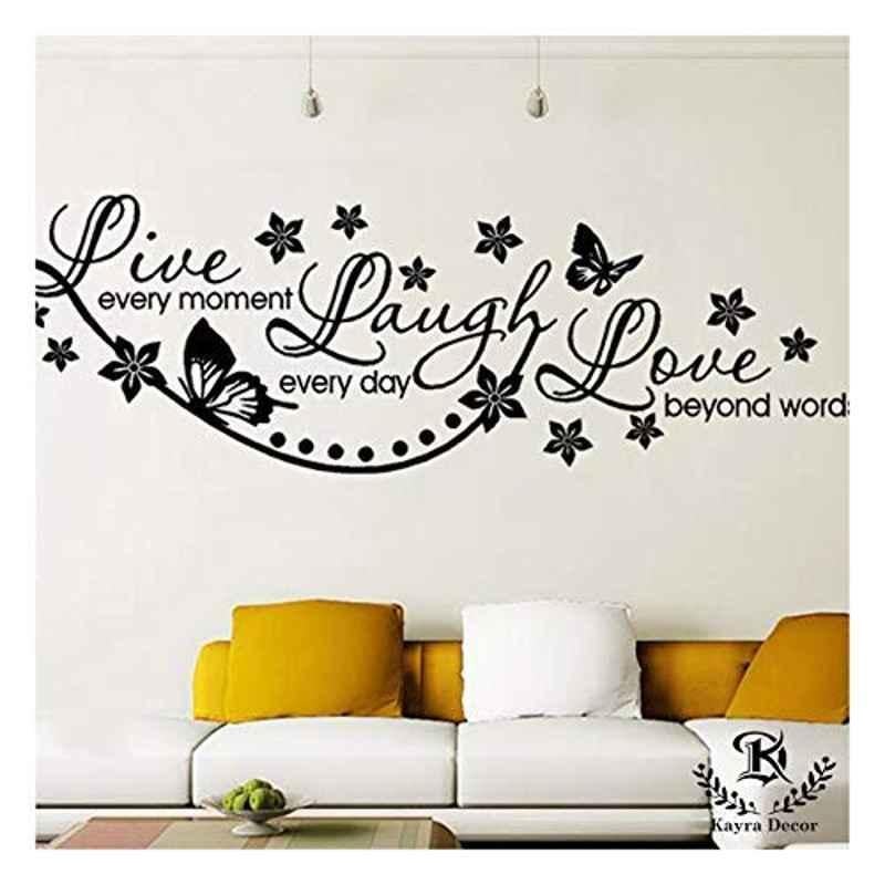 Kayra Decor 36x94 inch PVC Live, Laugh & Love Wall Design Stencil, KHSNT413