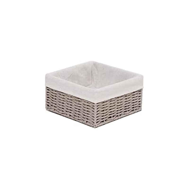 Homesmiths 20x20x10cm Grey Storage Basket with Liner, MAS0529-GRY