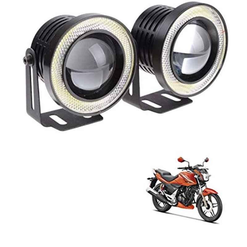 Kozdiko 2 Pcs 15W 3.5 inch High Power White LED Projector COB Fog Light Set with White Angel Eye Ring for Hero Xtreme, koz_88230