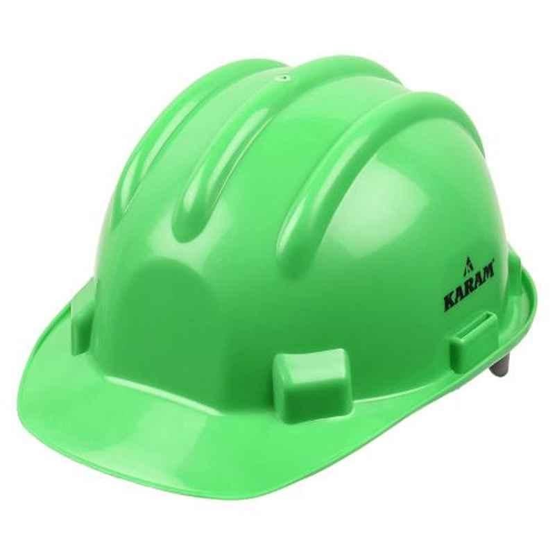 Karam Green Plastic Cradle Ratchet Type Safety Helmet, PN-521 (Pack of 2)