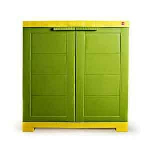 Cello Novelty 38.1x61x63.5cm Plastic Green & Yellow Compact 2 Doors Cupboard