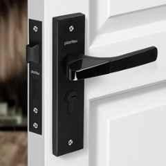 Plantex Heavy-Duty Door Lock Set Main Door Lock Handle Set/Mortise Lock with 3 Keys, Brass Lock Body & Cylinder 8114 Z Black & DC Black