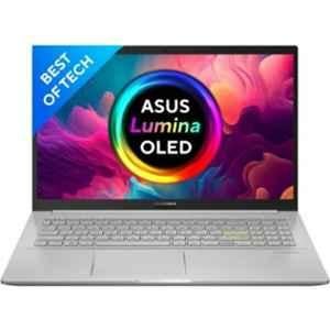 Asus KM513UA-L513WS VivoBook K15 Thin & Light Transparent Silver Laptop with AMD Ryzen 5 Hexa Core AMD R5-5500U 16GB/512GB SSD/Windows 11 Home & 15.6 inch OLED Display, 90NB0TP2-M07550