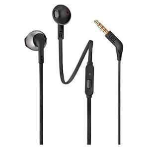 JBL Tune 205 Black Pure Bass Metal Earbud Headphones with Mic