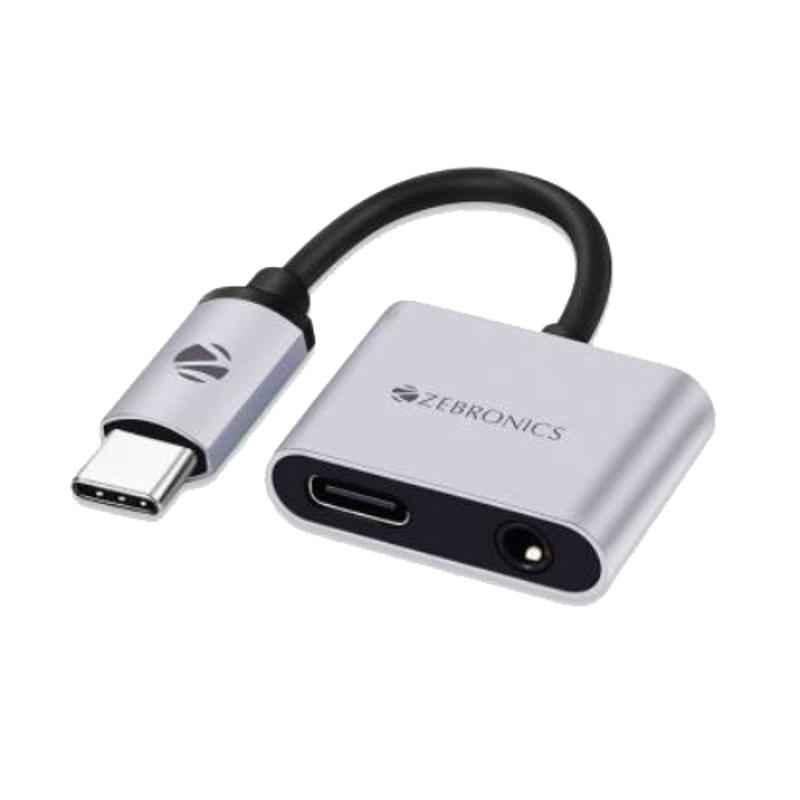 Zebronics 2 in 1 Silver USB Type-C Multiport Adapter, ZEB TA100AP