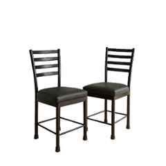 Zidle Asphalt Leather & Cushion Black Dining Chair with Metal Frame (Pack of 2)