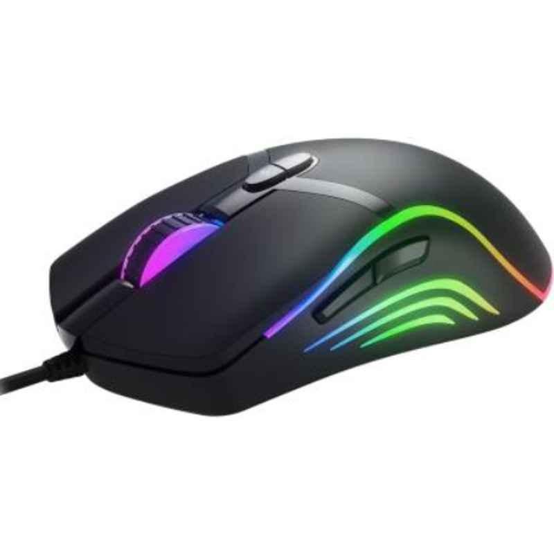 Redgear F-15 Black Wired Optical Gaming Mouse with Running RGB LEDs