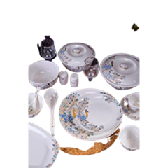 Deco Pride 40 Pcs Bone Ash Free Gold Band Dinner Set, DS-207-77G