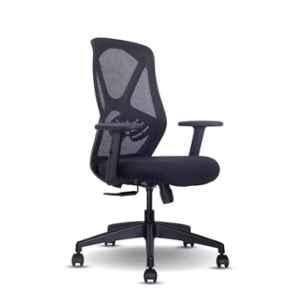 Praga Seating Emax 24x21x47 inch Polypropylene Medium Back Black Ergonomic Office Chair, EMBLBLBLNY1PMBOL