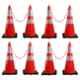 Ladwa Superior 750mm Reflective Strips Collar Road Traffic Cone with 8m Chain & 8 Hooks, LSI-BC-P8 (Pack of 8)