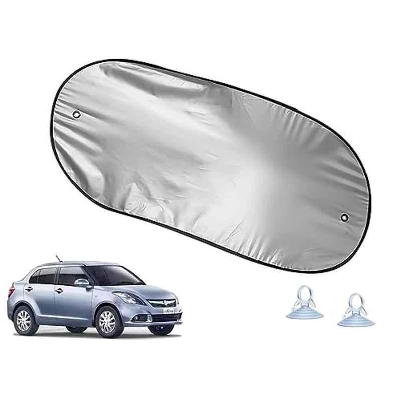 Auto Pearl Polyester Black & Silver Rear Window Sun Shade Curtain with Storage Pouch for Maruti Suzuki Swift Dzire Type-3 2016-2017