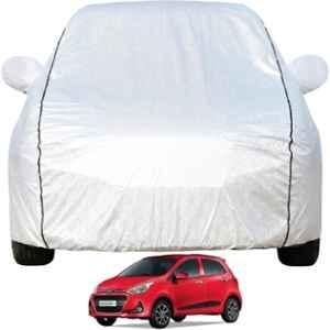 Allextreme Polyester Silver Car Cover with Mirror Pocket for Hyundai Grand i10 NIOS 2020 & 2026 Models, PV-HN01