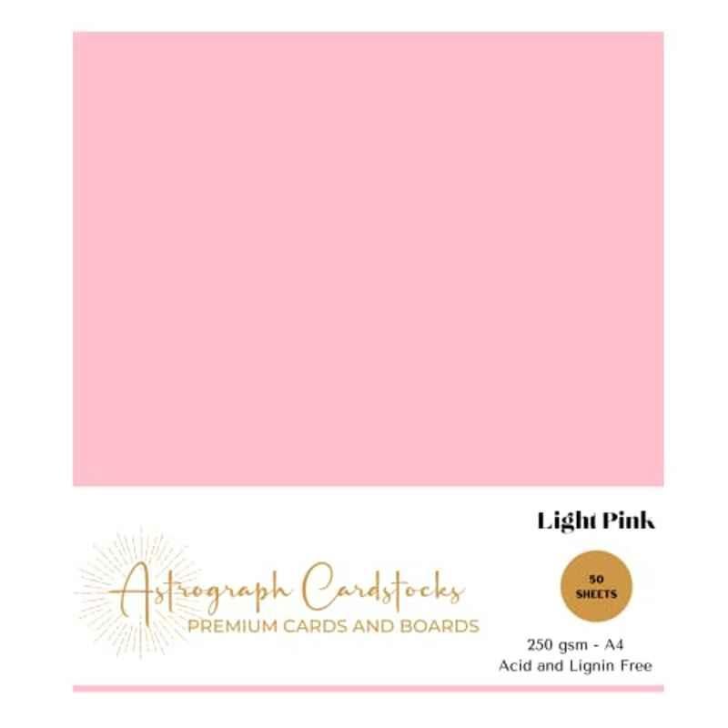 BPA A4 Paper Light Pink 250 GSM Cardstock (Pack of 50)
