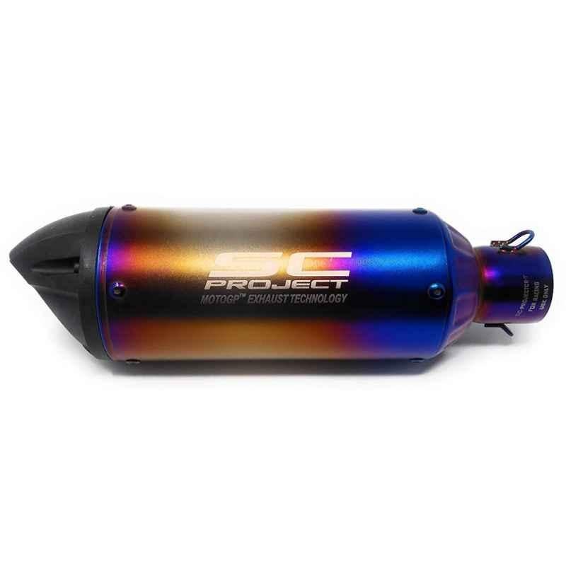 RA Accessories Blue SC Project Mini3 Silencer Exhaust for Hero Glamour PGM FI