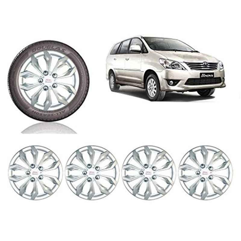 Auto Pearl 4 Pcs 15 inch ABS Silver Car Wheel Cover Set for Toyota Innova 2012 & 2013