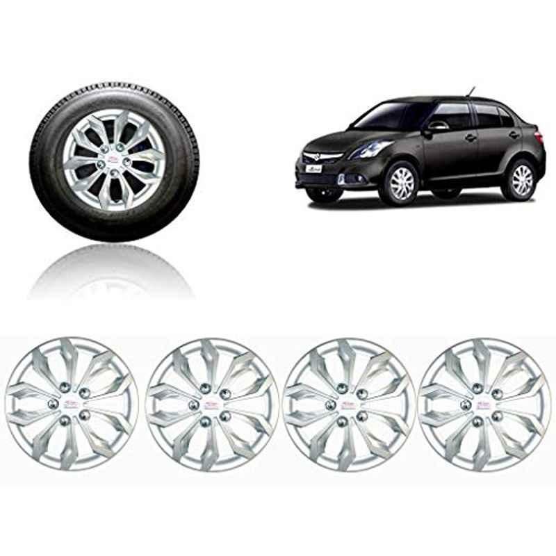 Auto Pearl 4 Pcs 14 inch ABS Silver Car Wheel Cover Set for Maruti Suzuki Swift Dzire T 3