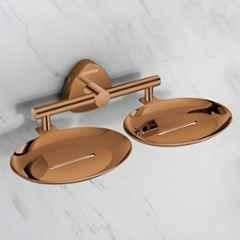 Plantex Stainless Steel Double Soap Dish for Bathroom/Soap Holder for Bathroom/Wall Mounted Soap Holder/Bathroom Accessories PVD Rose Gold Finish Angel