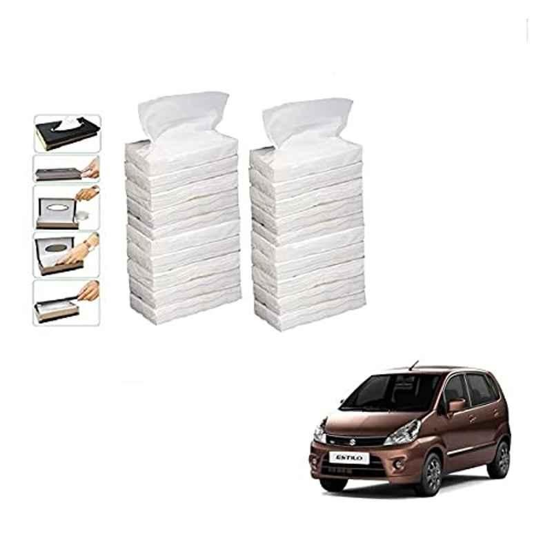 Kozdiko 100 Pulls Dispenser Box Refiller Tissue Paper with 200 Sheets for Maruti Suzuki Zen Estilo (Pack of 20)