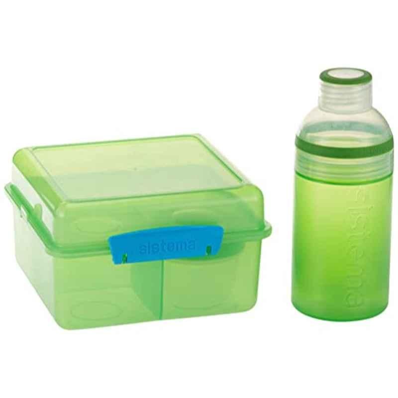 Sistema 0.5L Plastic Green Cube Max Lunch Box Set
