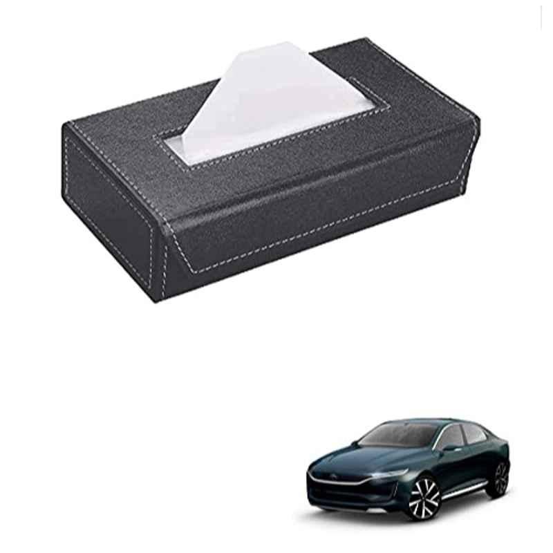 Kozdiko 100 Pulls PU Leather Grey Car Tissue Paper Box with 200 Sheets for Tata Evision