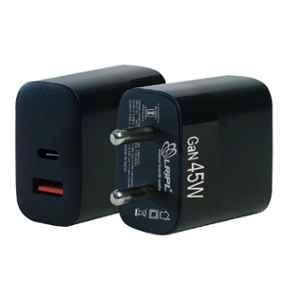 LRIPL 45W Dual Ports USB A & Type C Fast Charging Black Charger Adapter, FSPSYCHRPS031011