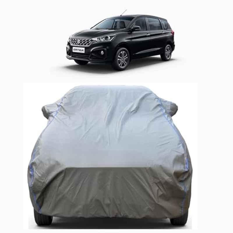 Aarex Auto Polyester Grey 100% Waterproof Car Body Cover with Mirror Pocket & Triple Stitched for Maruti Suzuki Ertiga