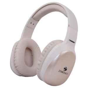 Zebronics Thunder Pro Type C Beige Wireless Over Ear Headphone with Mic, 60hr Playtime & 1.5m Cable