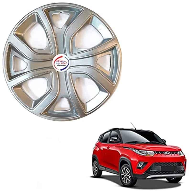 Auto Pearl 4 Pcs 14 inch ABS Press Type Hubcap Wheel Cover Set with Retention Ring for Mahindra KUV 100 nxt