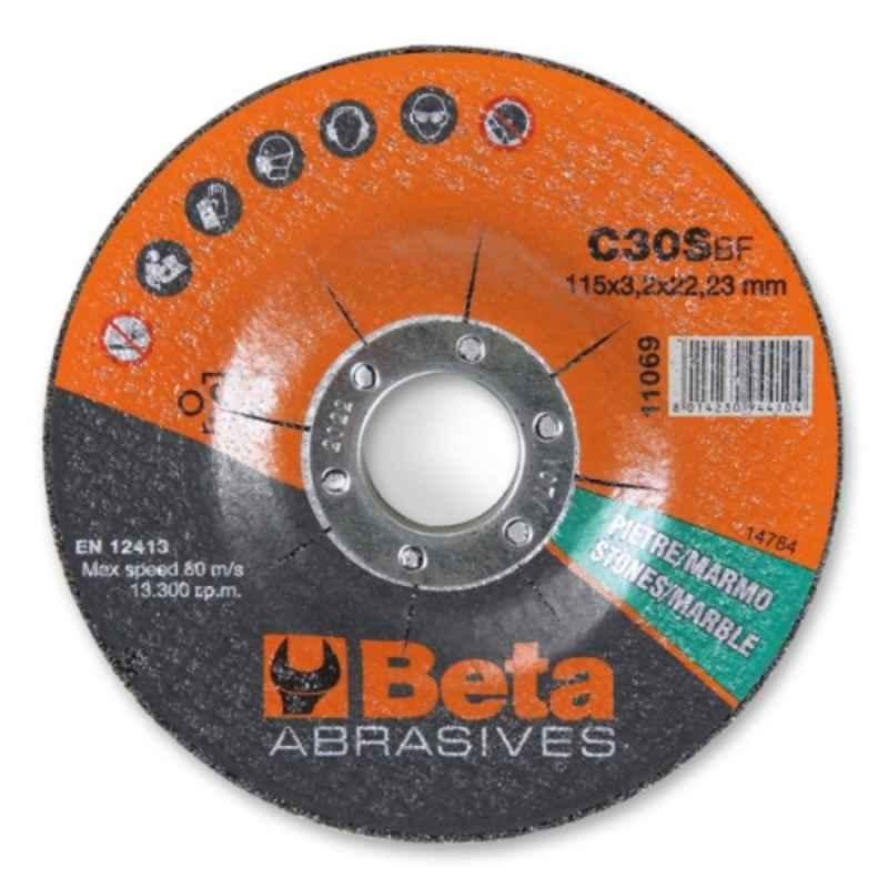 Beta 11069 115x3.2x22.23mm C30S Abrasive Stone & Marble Cutting Disc with Depressed Centre, 110690115