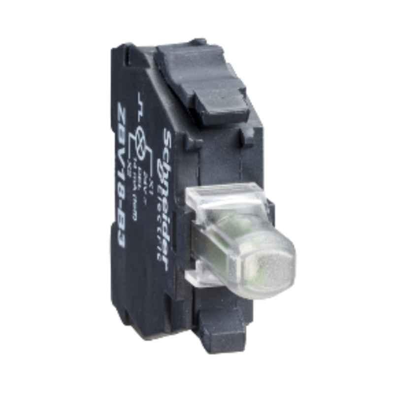 Schneider 24-120V White Light Block for 22mm Head Integral LED Screw Clamp Terminal, ZBVBG1
