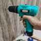 Krost 1350rpm Cordless Hammer Drill Screwdriver with 2 Batteries, Led Torch Variable Speed & Torque Setting
