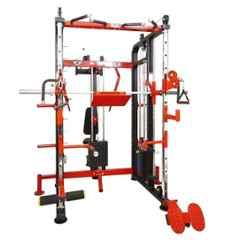 GYM24 Equipment 80kg Capacity Alloy Steel Black & Red Multi Functional Trainer Smith Machine & PEC Fly with Rear DELT