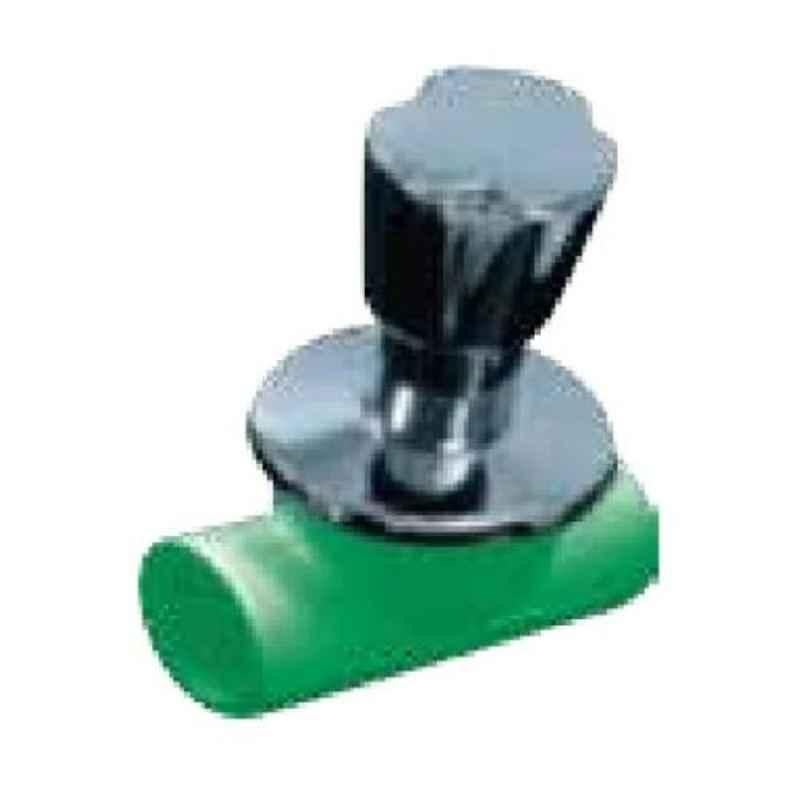 Hepworth 25mm x 3/4 inch PP-R Green Long Chromium Valve, 4302802540321 (Pack of 40)